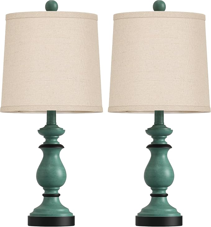 Traditional Table Lamp Set of 2, Rustic Farmhouse Table Lamps - Image 2