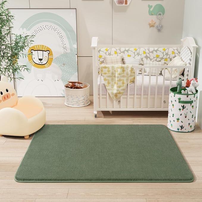 Modern Washable Runner Rugs, 2x4 Sage Green Bedroom Runner Rug | Small Area Rugs - Image 7