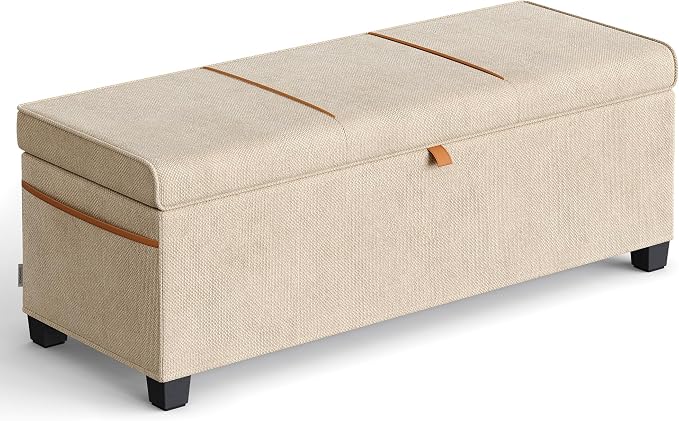 SONGMICS Storage Ottoman Bench, Storage Chest, 15.7 x 43.3 x 15.7 Inches by Unknown