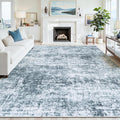 10x14 Area Rug for Living Room Bedroom: Non-Slip Modern Light Slate Blue | by Oriannal