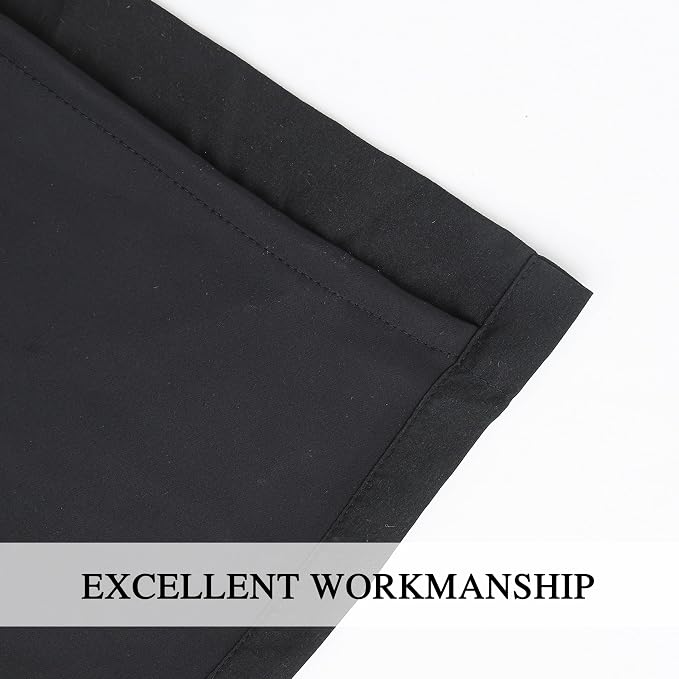 Boho Thermal Insulated Blackout Window Curtains Black | Ruched Window Treatments - Image 7