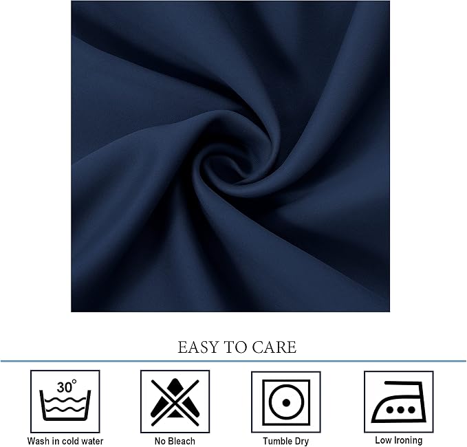Diraysid Navy Blue Grommet Blackout Curtains - Image 7