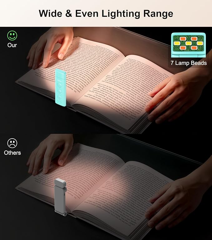 Gritin Book Light Rechargeable, Clip on LED Reading Light - Image 5