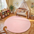 Pink Round Area Rug 4ft Washable Circle Rug by AmeareaDirect