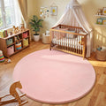 Pink Round Area Rug 5ft Washable Circle Rug by AmeareaDirect