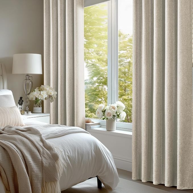 Deconovo Faux Linen 100% Blackout Curtains - Image 5