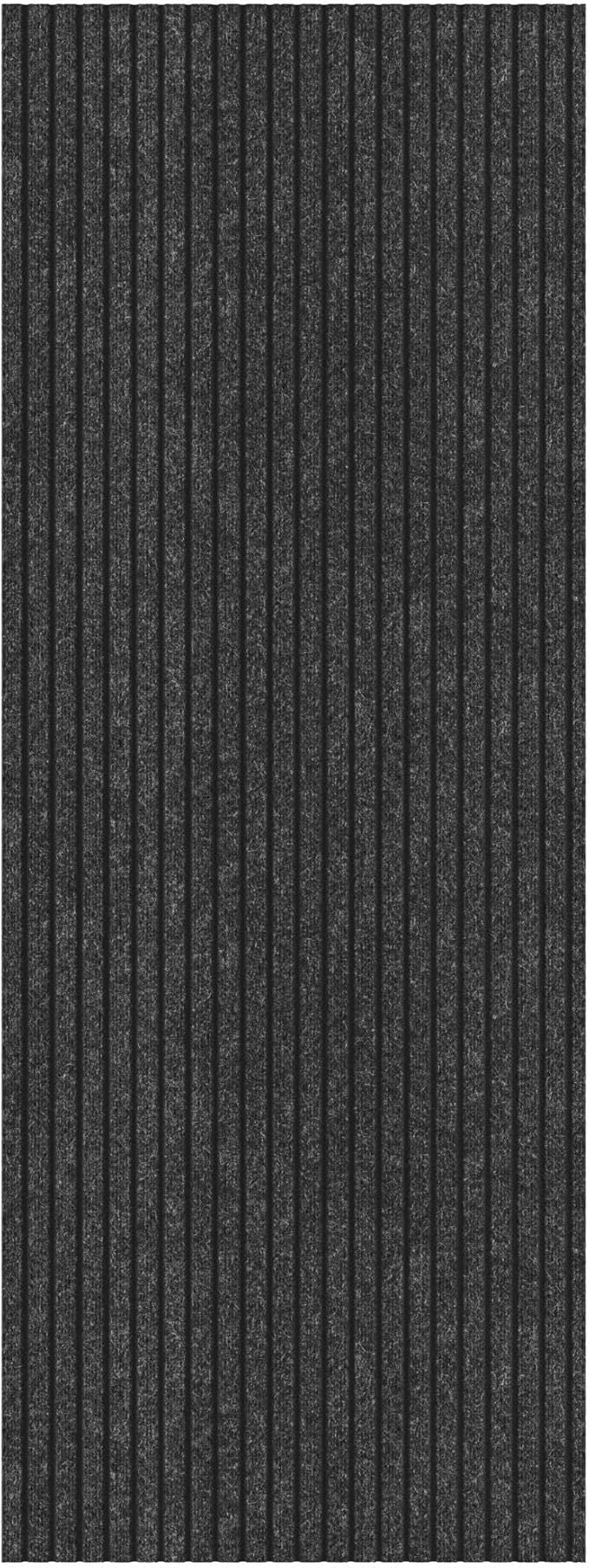 Ottomanson 2'7" x 53' Hallway Runner with Scraper Pile - Extra Durable Non-Slip Rug Mat for Indoor & Outdoor Use - Ideal for Kitchen, Entryway & Garage - High-Traffic Carpet, Black