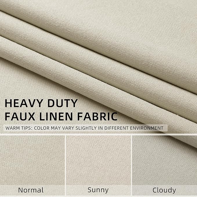 ChrisDowa 100% Blackout Birch Solid Curtains 72 Inches Long 2 Panels for Bedroom Living Room,Farmhouse Room Darkening Thermal Insulated Soundproof Grommet Top Window Treatment Drapes,52x72