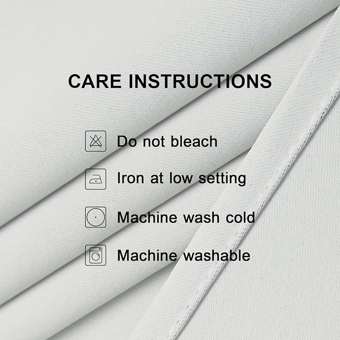 CUCRAF Grayish White Blackout Curtains 96 Inches Long, Thermal Insulated Noise - Image 5