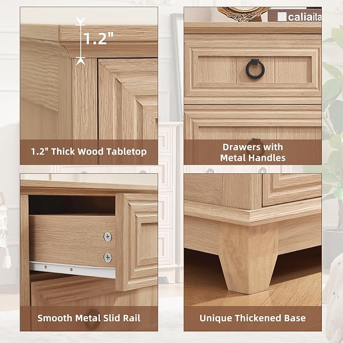 Joaxswe Farmhouse 5 Drawer Dresser - Image 8