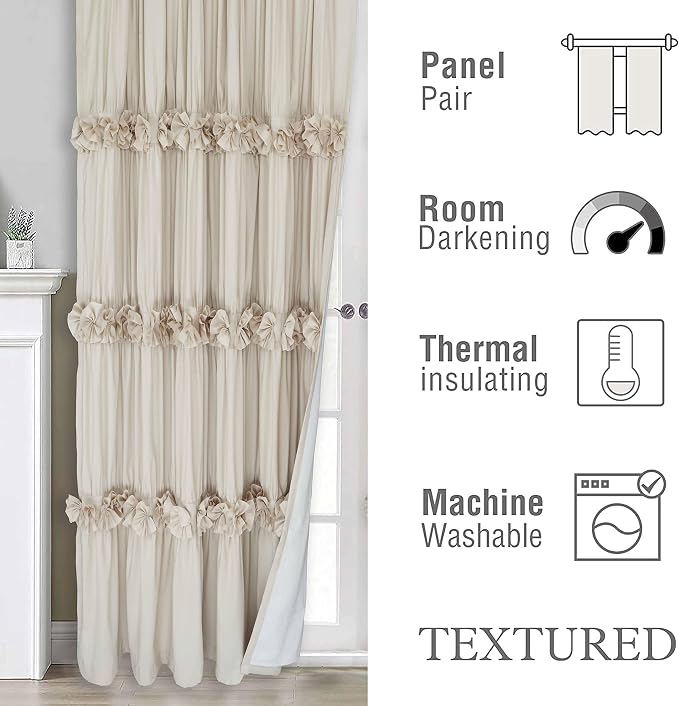 Thermal Insulated Window Curtains, Rustic Rod Pocket Drapes - Image 7