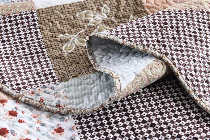 3-Piece King Quilt Set Quilted Bedspread Lightweight Reversible Coverlet Set - Image 5