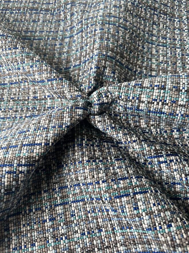 OctoRose 3 Side Zipper Upholstery Thick Linen Tweed Blue/Grey, Twin Size Futon Cover Sofa DayBed Mattress Slipcover (Linen-Blue/Grey, Twin Size)