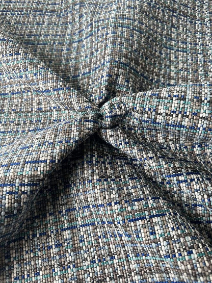 OctoRose 3 Side Zipper Upholstery Thick Linen Tweed Blue Grey, Full Size Futon Cover Sofa DayBed Mattress Slipcover (Linen-Blue/Grey, Full Size)