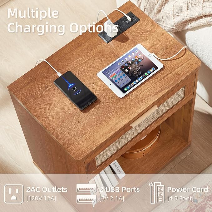 LEYAOYAO Rattan 23" Nightstands - Image 6