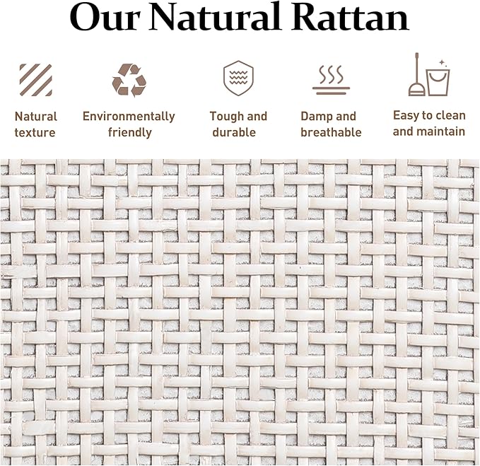 RoyalCraft Rattan Nightstand for Bedroom, Tall Bedside Table - Image 8