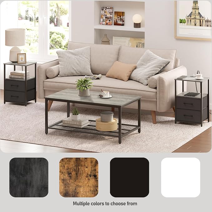 TUTOTAK Nightstands Set of 2, LED End Table - Image 6