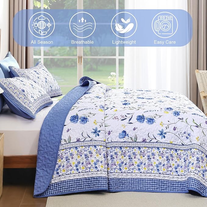 WONGS BEDDING Floral Quilt Set Queen - Image 5