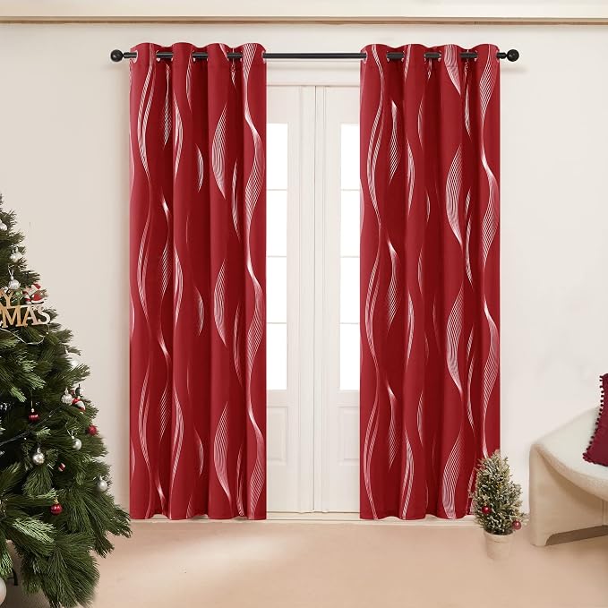 Deconovo Curtains for Living Room, Pattern Blackout Curtains 84 Inches Long | by Unknown