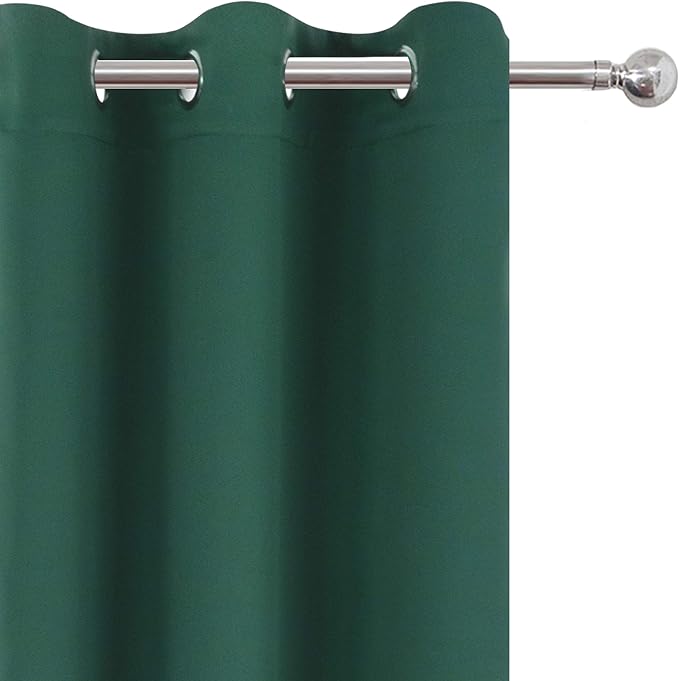 Dark Green Blackout Curtains/42 x 63 Inch/Set of Two Panels Grommet Bedroom - Image 7