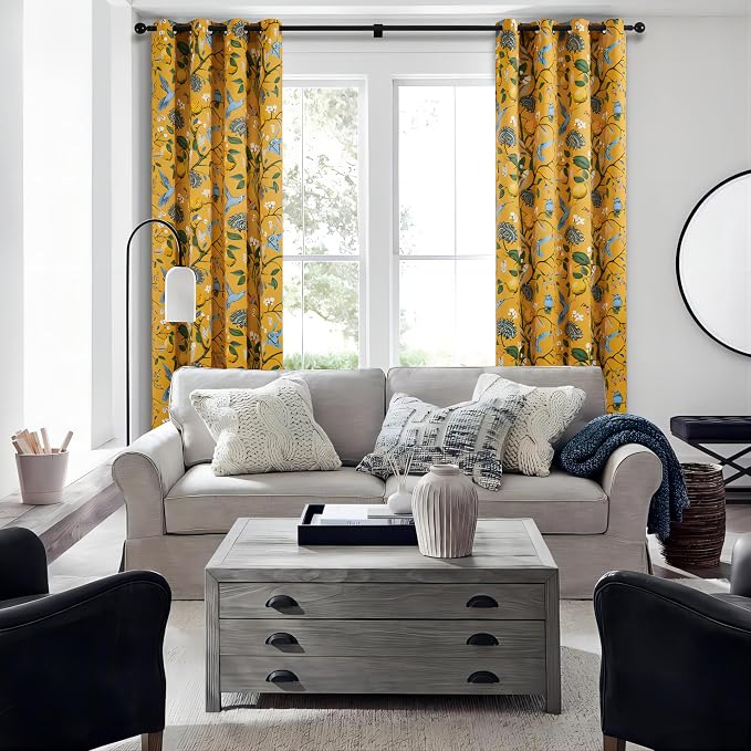 Topfinel 105 Inches Long Mustard Yellow Luxury Curtains - Image 5