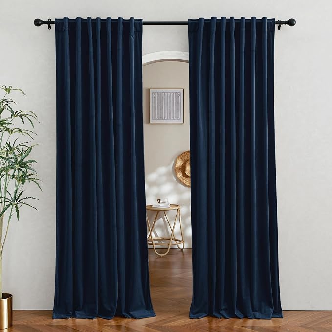 RYB HOME Velvet Curtains 90 inches Long by RYBHOME
