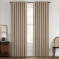 MIULEE 100% Blackout Linen Curtains 42 x 90 Inch Copper Brown 2 Panels | by MIULEE