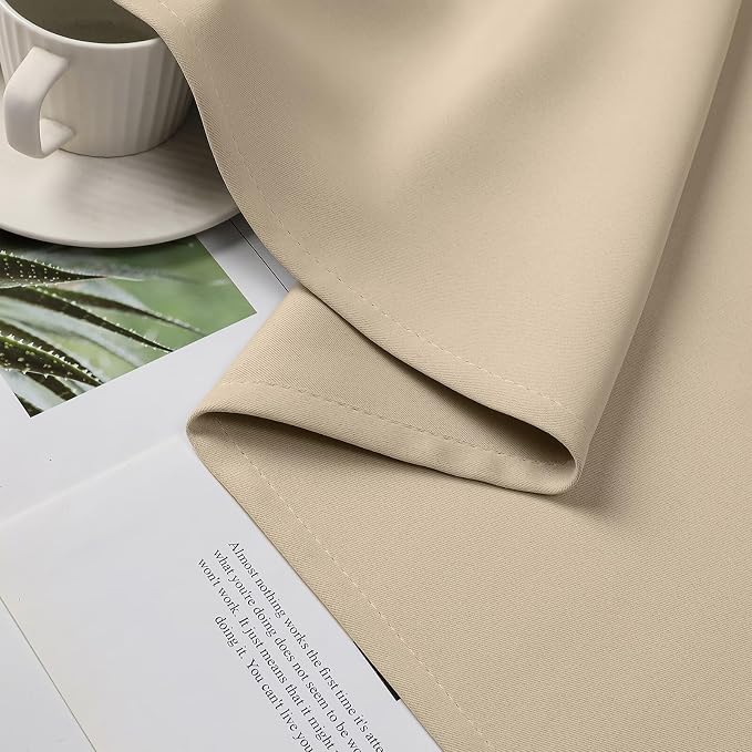 CUCRAF Custom Light Beige Blackout Curtains 1 Panel Set, Thermal Insulated - Image 6