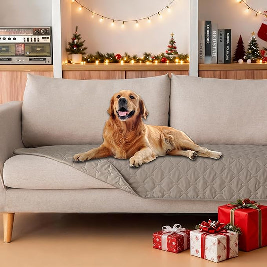 gogobunny 3X Stronger Waterproof Pet Blanket, Scratch Proof Furniture Protector for Dogs Cats, Reversible Cover 30x70 Inch, Dark Stone