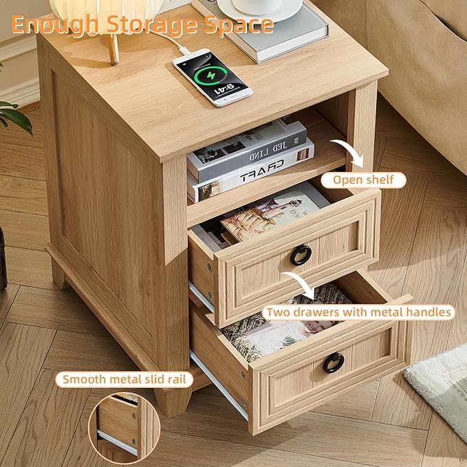 Joaxswe 18" Farmhouse Night Stand Set 2 - Image 5