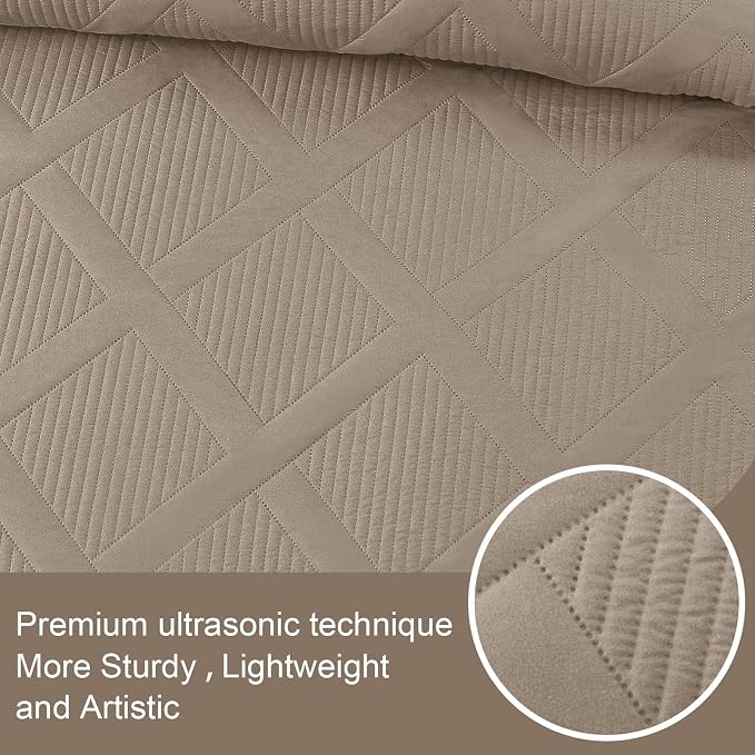 Exclusivo Mezcla Quilt King Size, Taupe | Soft Bedspreads - Image 4