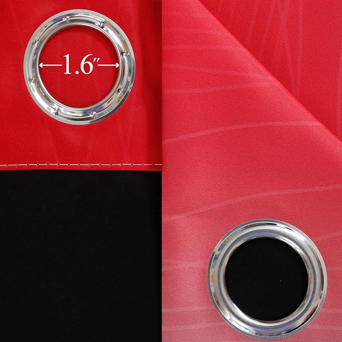 Red and Black Ombre Blackout Bedroom Curtains 102 Inches | Room Darkening - Image 7