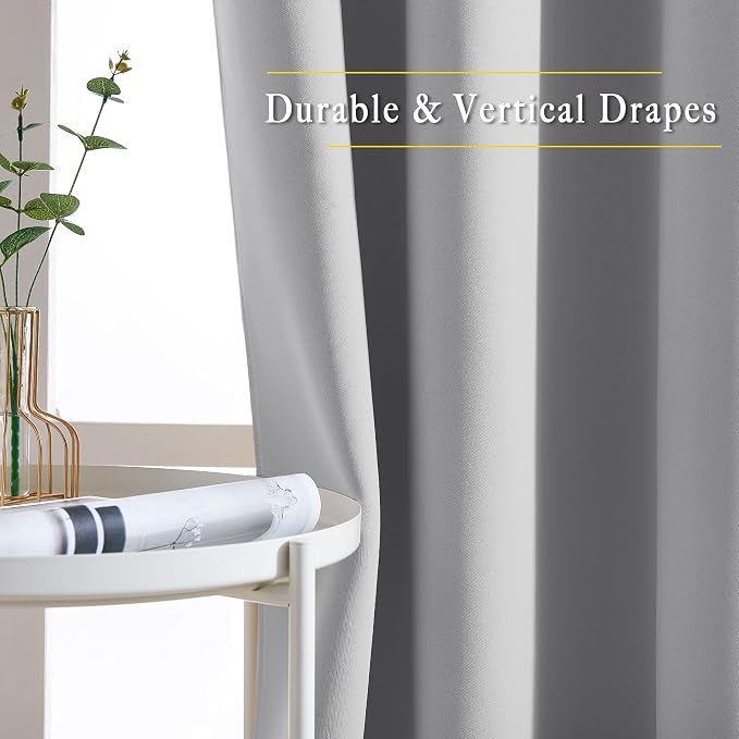 NICETOWN Silver Grey Curtains 84 inch Length 2 Panels, Grommet Thermal - Image 5
