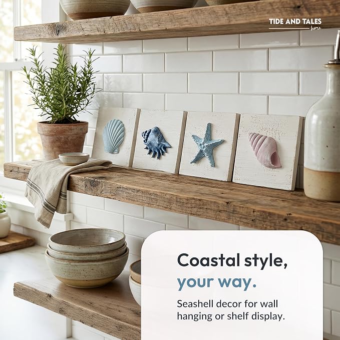 Tide and Tales 3D Seashell Wall Art, Coastal Bathroom Wall Decor, Textured 3D - Image 8