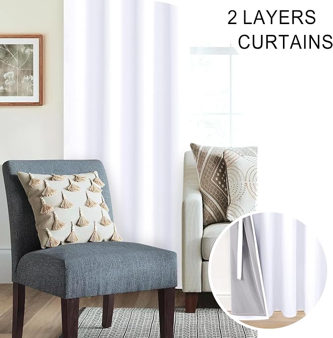 XWZO White Blackout Curtains - Image 5