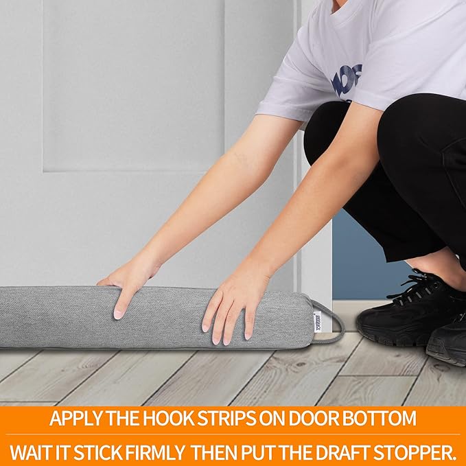 TORRAMI 38" Door Draft Stopper Under Bottom Insulation Noise Air Stopper 2.2LB,Draft Stopper Guard Seal for Doors and Windows - Dark Gray