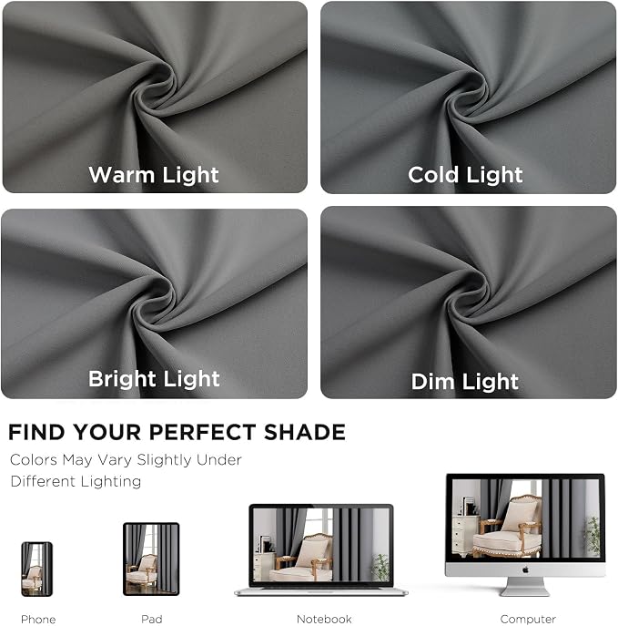 CUCRAF Room Darkening Curtains for Bedroom, Light Blocking Drapes for Living - Image 6