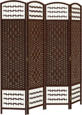 HOMCOM 4 Panel Room Divider, Folding Privacy Screen, Wave Fiber Freestanding by HOMCOM