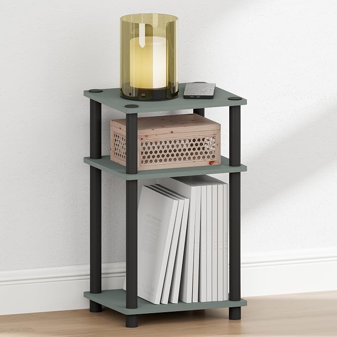 Furinno JUST Night Stand, 3-Tier Turn-N-Tube Nightstand, Toolless Bedside Table - Image 4