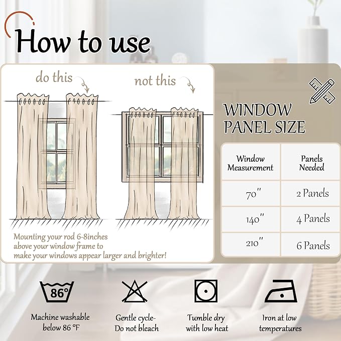 Linen Blackout Curtains 45 Inches - Image 9