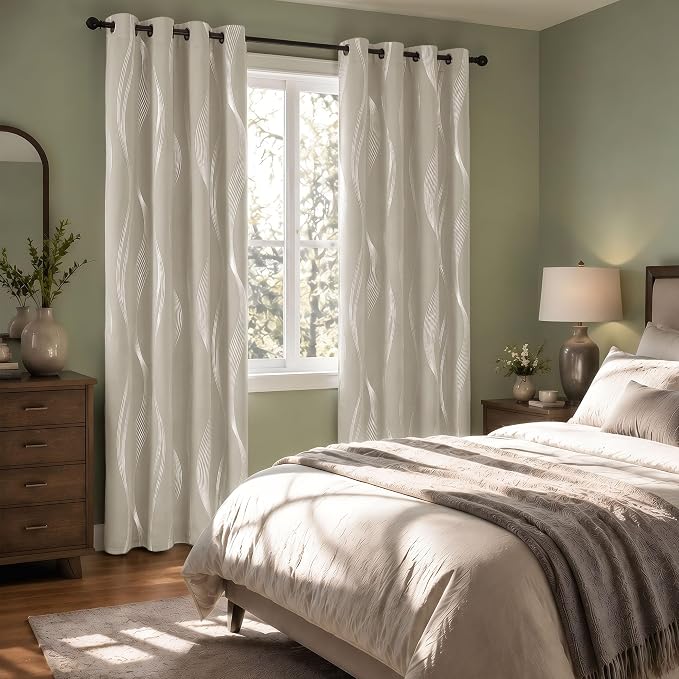Deconovo Curtains for Living Room, Pattern Blackout Curtains 84 Inches Long | - Image 6