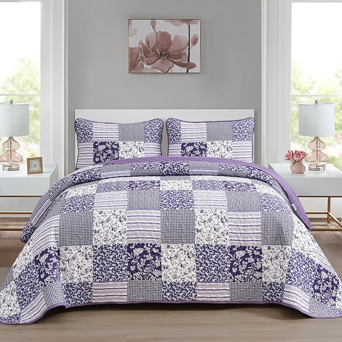 Mybedsoul Boho Quilt King Size, Patchwork Reversible Bedding Set, 3 Pieces by Mybedsoul