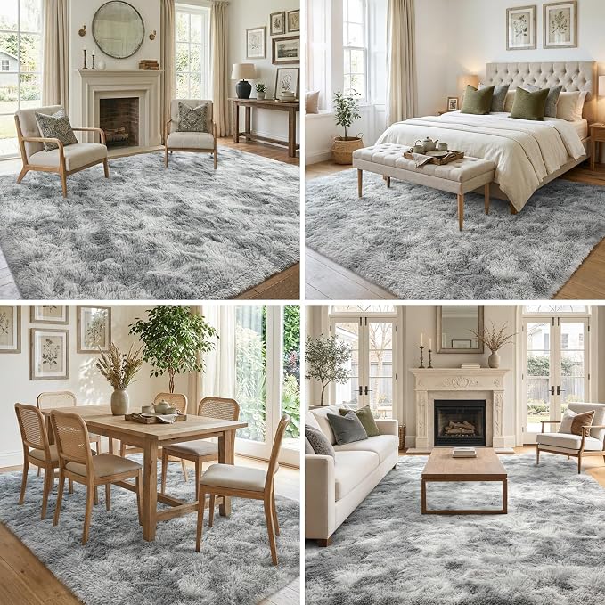 6x9 Ft Large Shag Rugs for Living Room Decor, Tie-Dyed Ultra Soft Fluffy Furry - Image 4