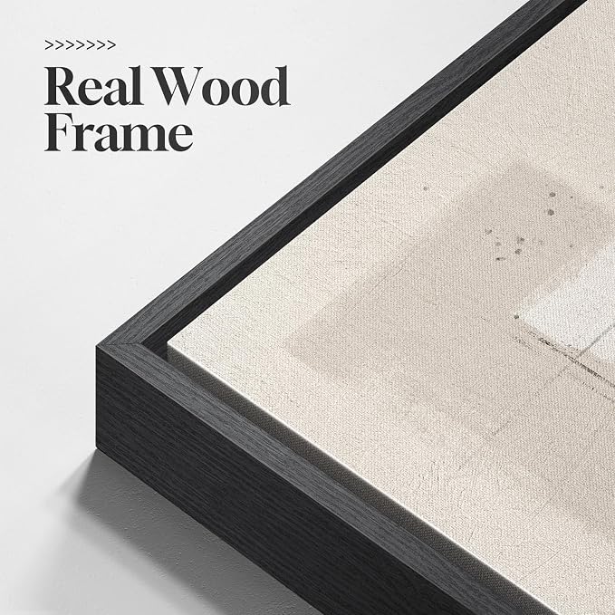 Large Framed Neutral Abstract Floral Wall Art - Image 5