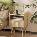 Huuger Nightstand with Charging Station, USB-C Port, End Table | Fluted Night by Huuger