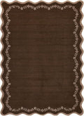 GarveeHome 6x9 Scalloped Area Rug Brown Washable Living Room Bedroom Rug | Soft by GarveeHome