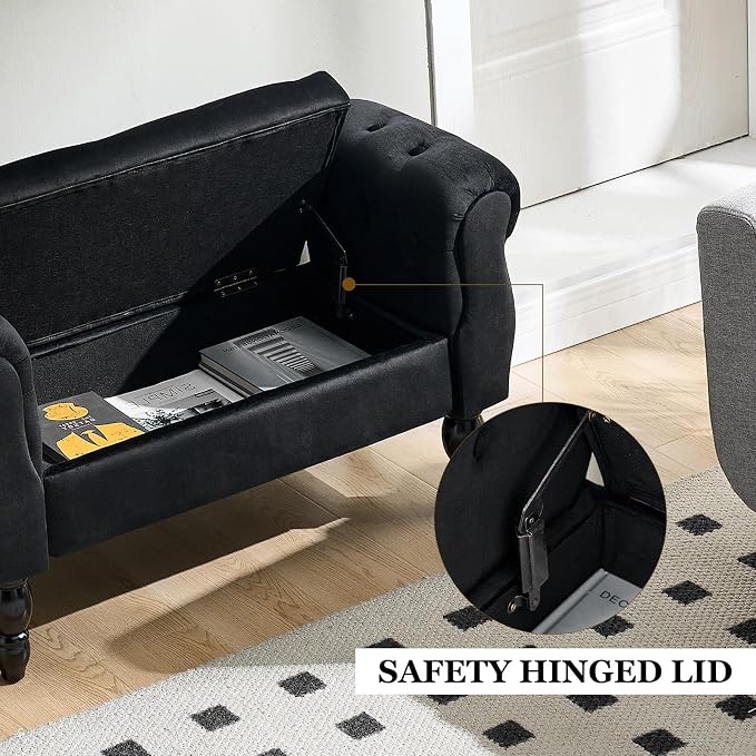 Storage Bench for End of Bed Bedroom, 39.7" Modern Ottoman Bench - Image 7