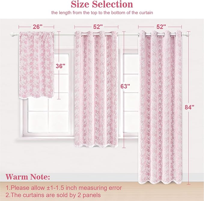 Yinhua Pink Blackout Curtains for Bedroom Double Layer Nursery Curtains for - Image 7