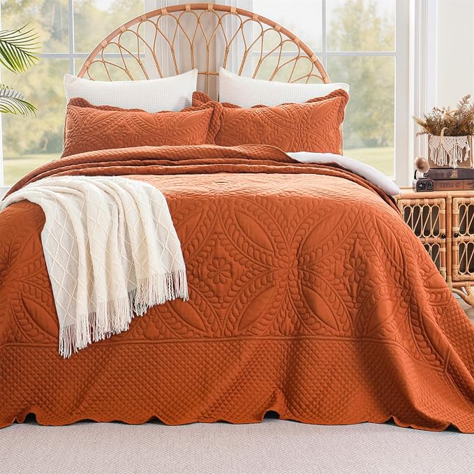 Cmfshape Oversize King Size Bedspread 128"x120", 3 Piece California King Quilt - Image 8