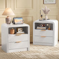 Decofy Fluted 2-Drawer Nightstand Set of 2 by Decofy